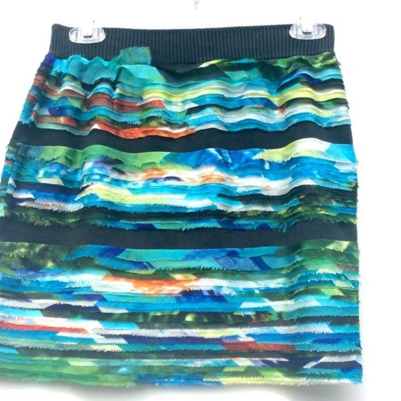 rag & bone Photoprint layered stetch mini Skirt M - Picture 5 of 5